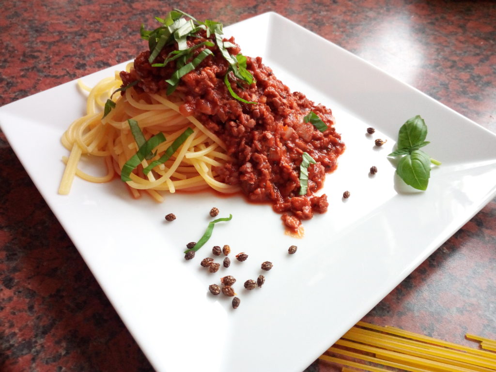 Wine Bologna Spagetti in RotweinTofuBolognese auf NoDiet.de